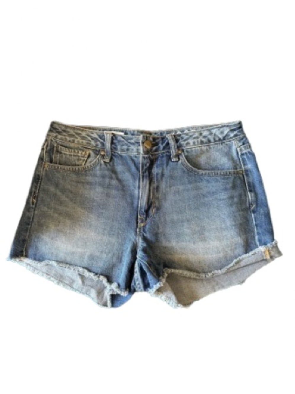 Gap 1969 Slim Cut-Off Denim Shorts Women’s 28 Tall Medium Wash Raw Hem